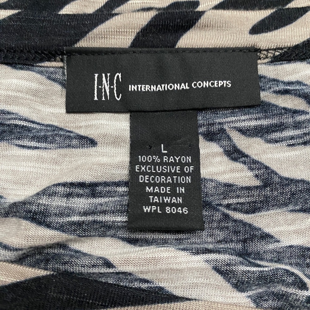 INC International Concepts Animal Print Blouse - Picture 6 of 9